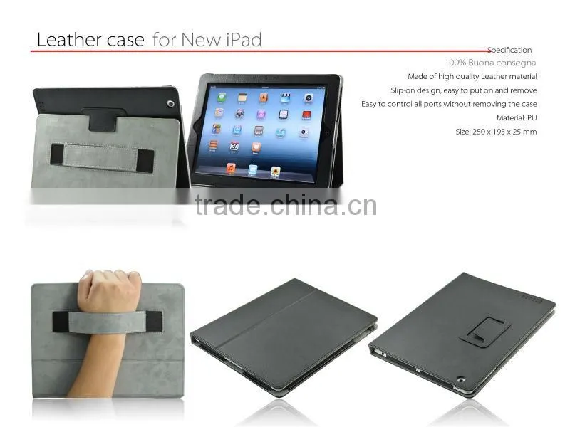 High Quality Ultra Thin PU Leather Smart Cover leather case for ipad