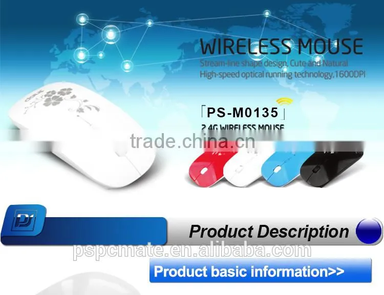 Laser Engraved LED Light Logo Mouse Wireless for Laptop PC
