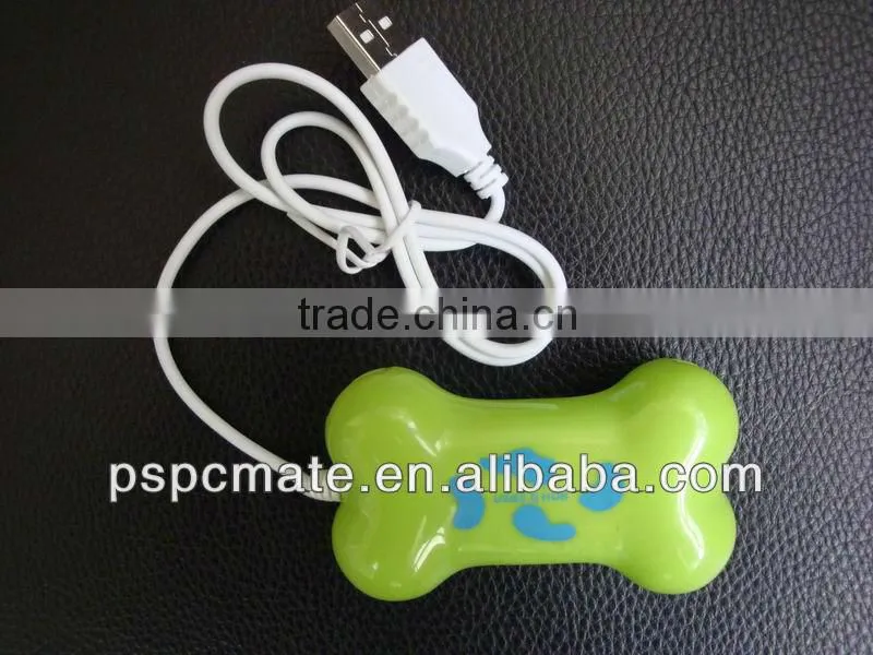 PC Computer white/blue Bone Shape USB 2.0 4 Port Hub New