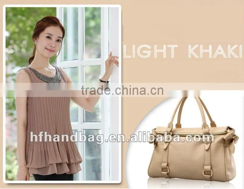 Khaki Classic black fashion trend featured major suit shoulder leather handbag