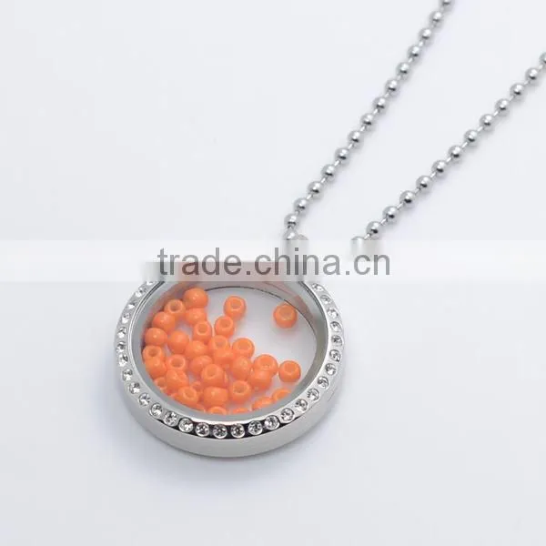 Hot selling 30mm round crystal floating glass locket