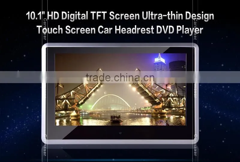 Super hot universal 10.1 inch/9 inch headrest dvd player with touch button