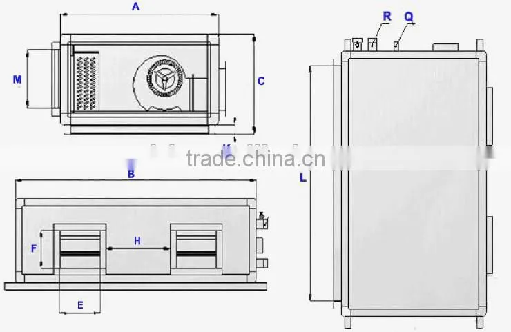 CE, ISO Certificate Industrial Ceiling Mounting Air Handling Unit with CE Certificate(7-60KW Cooling Capacity )
