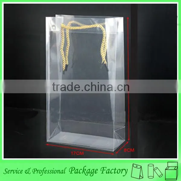Customized clear cheap plastic ice bag for wine