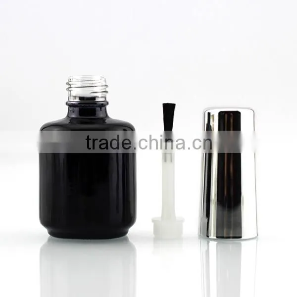 5ml round empty UV gel nail polish bottle with aluminum cap and brush