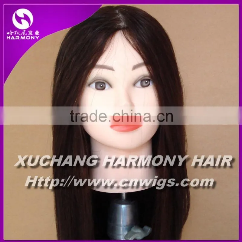Cheap Huamn hair mannequin head for hairdressing100% human hair training doll head practice head