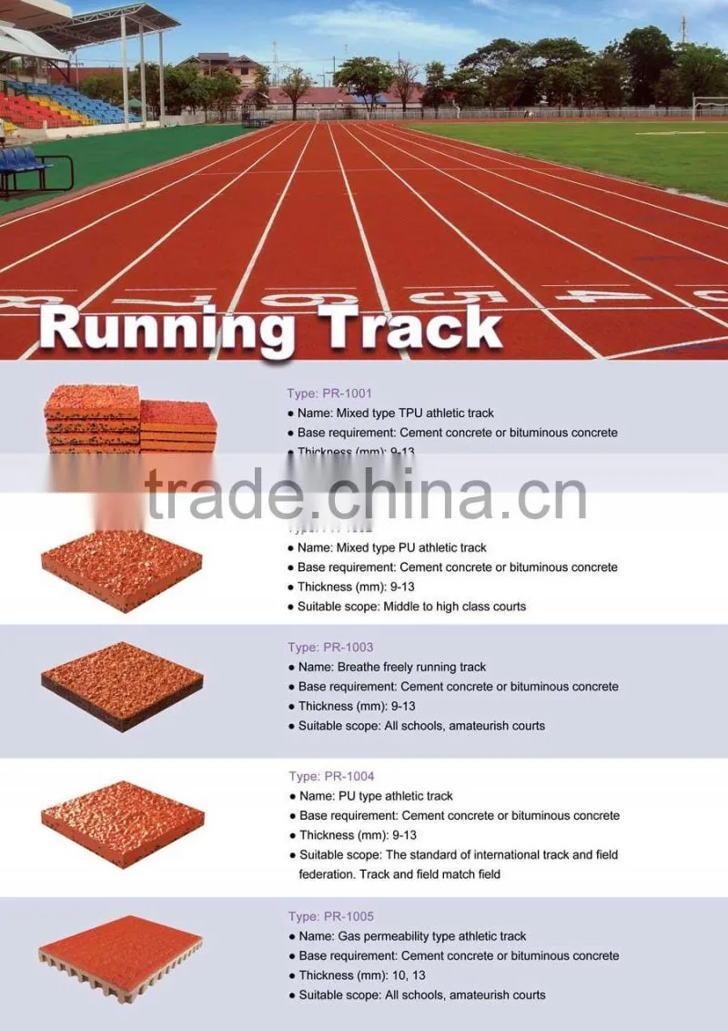 stadium 8lanes high school running athletic track tartan track