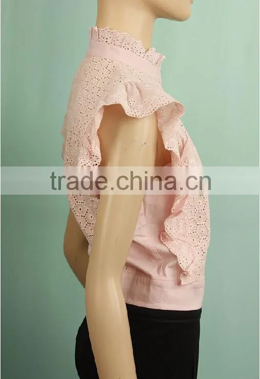 100% Cotton fabric short sleeve ladies fashion designer shirt