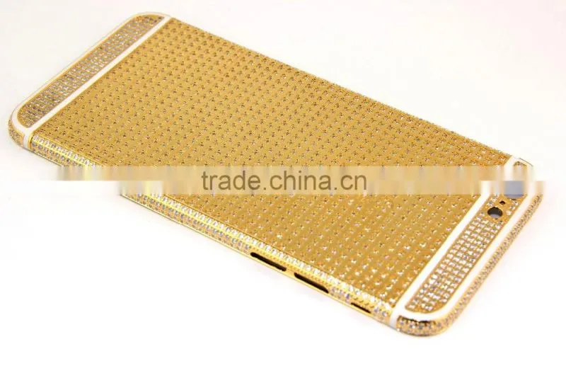 For iphone 6s replacement housing diamond gold plating for iphone 6s housing custom