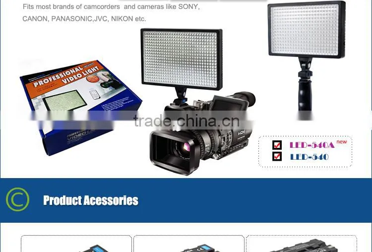 LED-540A 32W Remote Control Dimmable Camera LED Light For TV Studio China Supplier