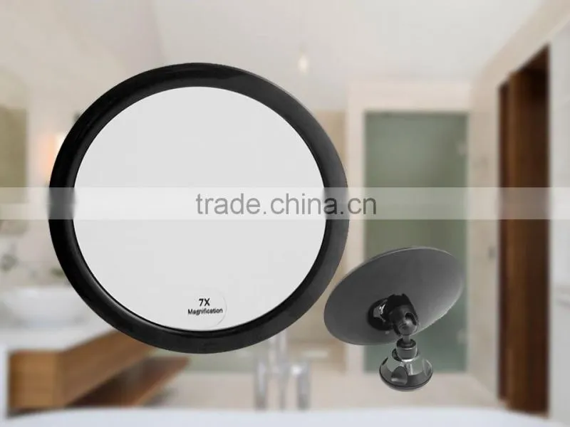 Black Adjustable Wall mounted makeup mirror with 10x magnification