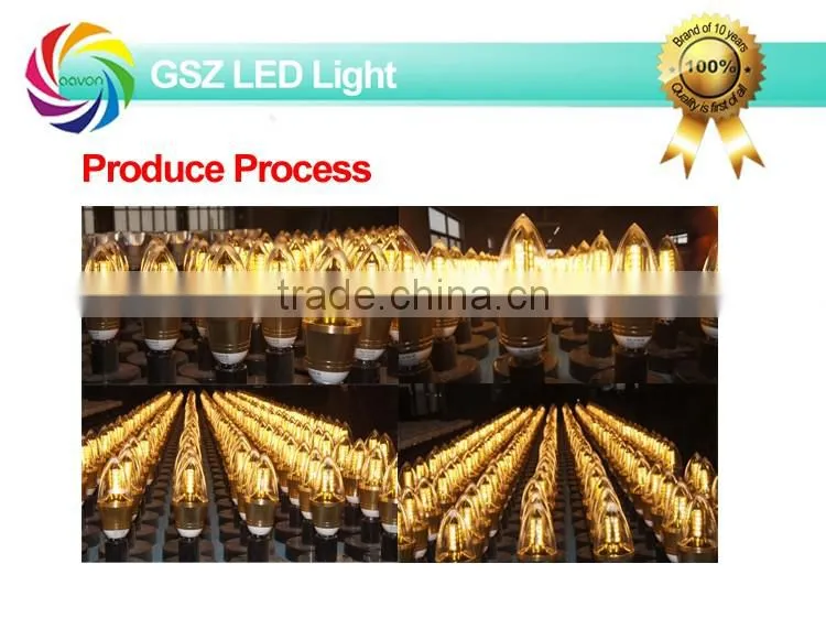 GSZ 5W 360 degree high quality led candle light bulb with CE ROHS