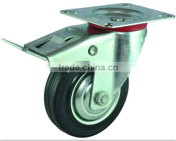 3 Inch To 8 Inch Industry Black Rubber Casters