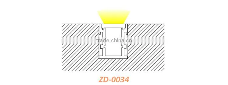 Recessed Aluminum Flooring Profile With Strong PC Diffuser Walk on Diffuser No Broken