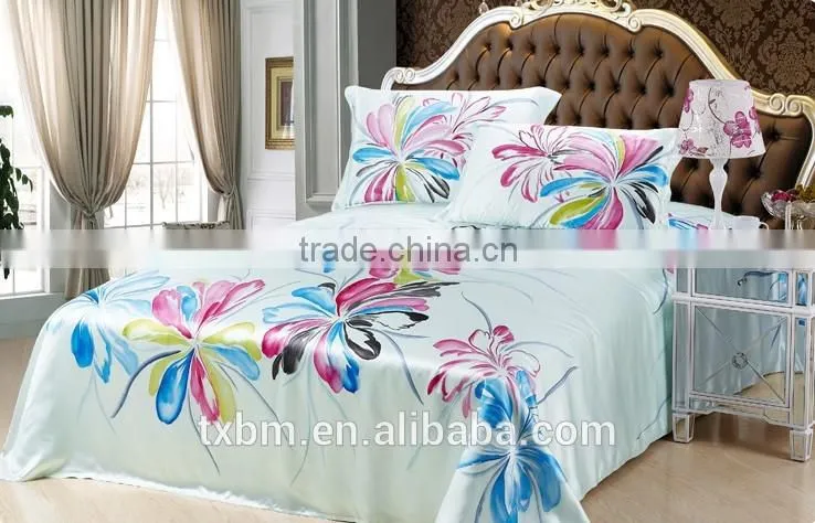 2015 4 pieces 100% silk bedding sets 16 momme