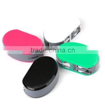 Built in cable power bank with AC US plug