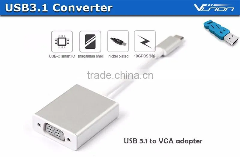 Vision new product high speed USB3.1 to VGA adapter for Mac.