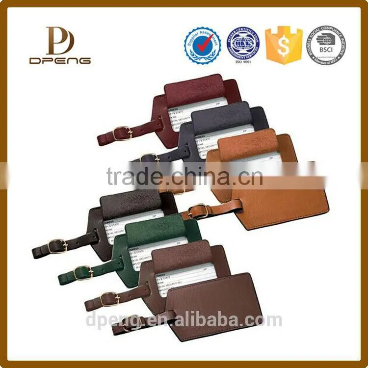 oem China factory faux leather luggage tags