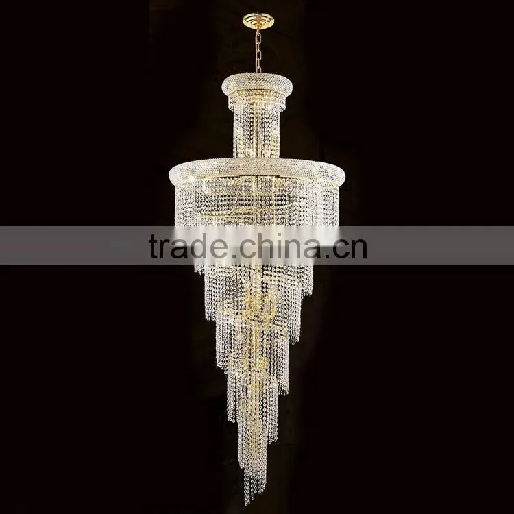 Crystal Spiral Long Empire Chandelier Lamps 92019