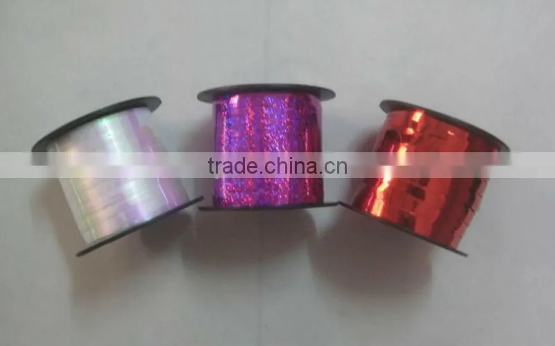 HOT SALE ! Six Channels 5mm Solid Metallic Curly Poly Ribbon