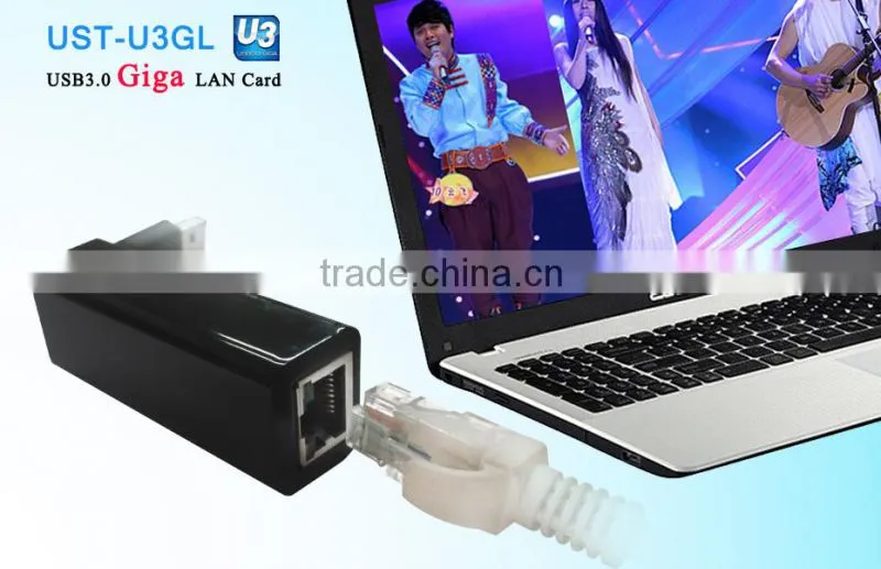 Hot Plug USB3.0 Giga lan card without driver
