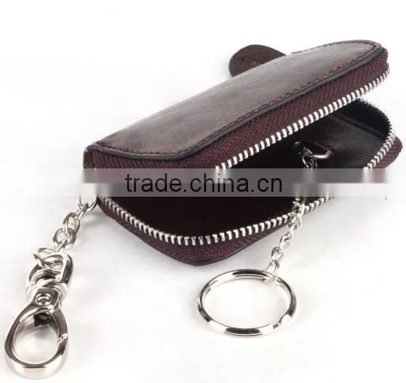 2016 Men's leather Wallet and keychain Gift Sets