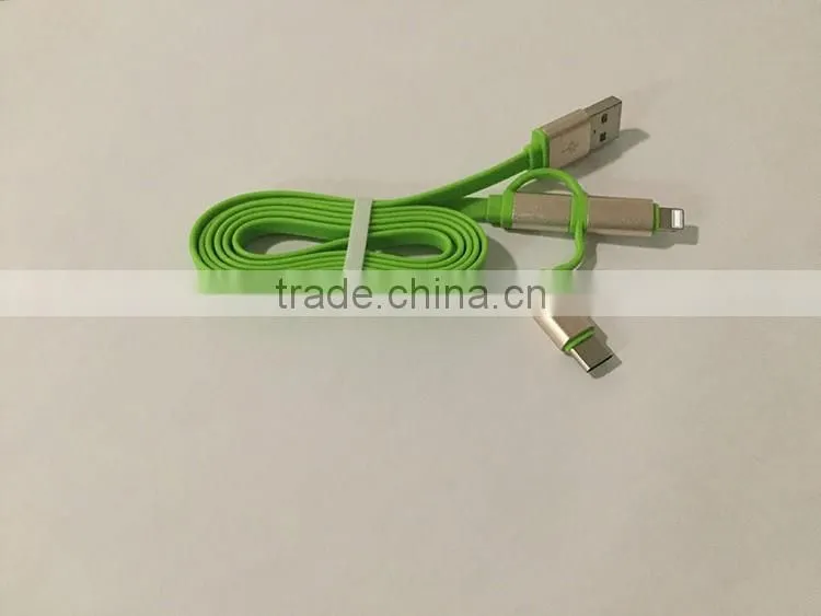 2016 Wholesale 3in1For Lighting Micro USB Type C Environmental Quick Charge Data Line Cable