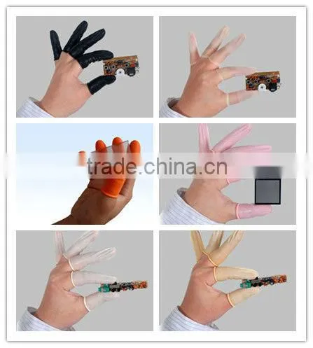 Orange Anti-slip ESD Rubber Latex Power Free Finger Cots
