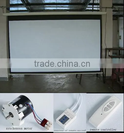 Motorized Projection Screen With Remote Control./ CE ROSH Electric Motorized Projection Screen