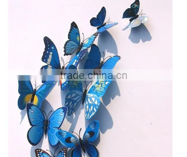 New 3D DIY 12PCS Multi-Color Butterfly Wall Sticker Home Wedding Room Art Decor