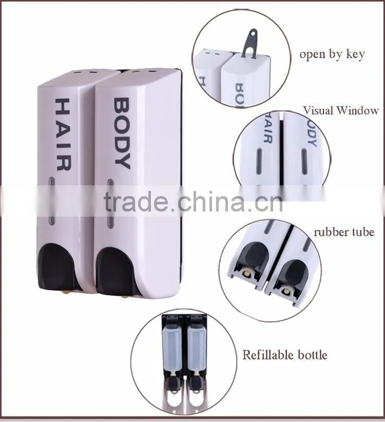Double refillable wall mounted laundry soap dispenser