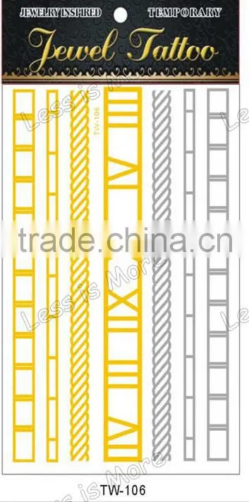 body jewelry metallic temporary tattoo sticker