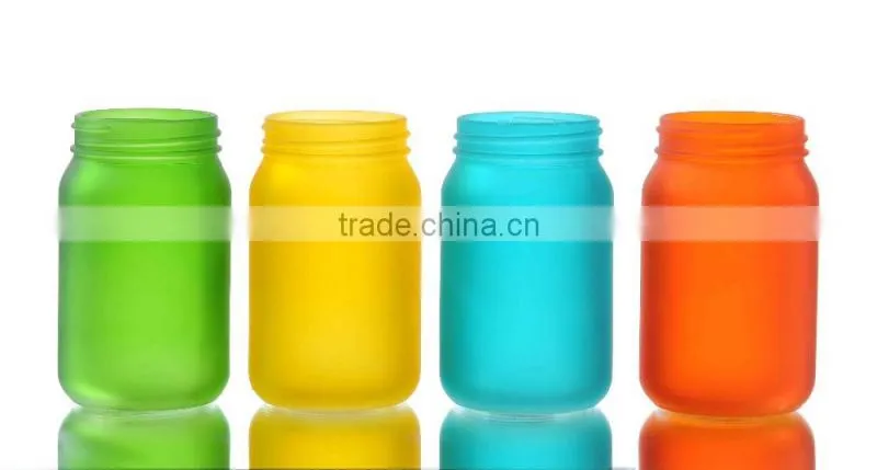 Three Sizes Frosted Colored Glass Vases