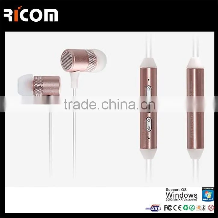2016 Newest Necklace design magnetic bluetooth earphone with Metal material and micphone--BTH-218--Shenzhen Ricom