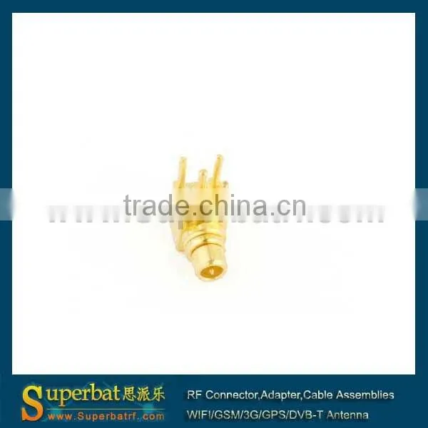 MMCX thru hole Plug Right Angle PCB Mount with solder post sma r/a mmcx cable