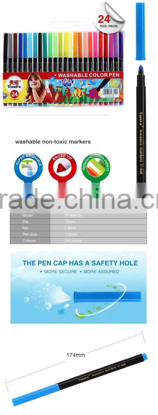 School use colourful refill ink magic non-toxic water color pen