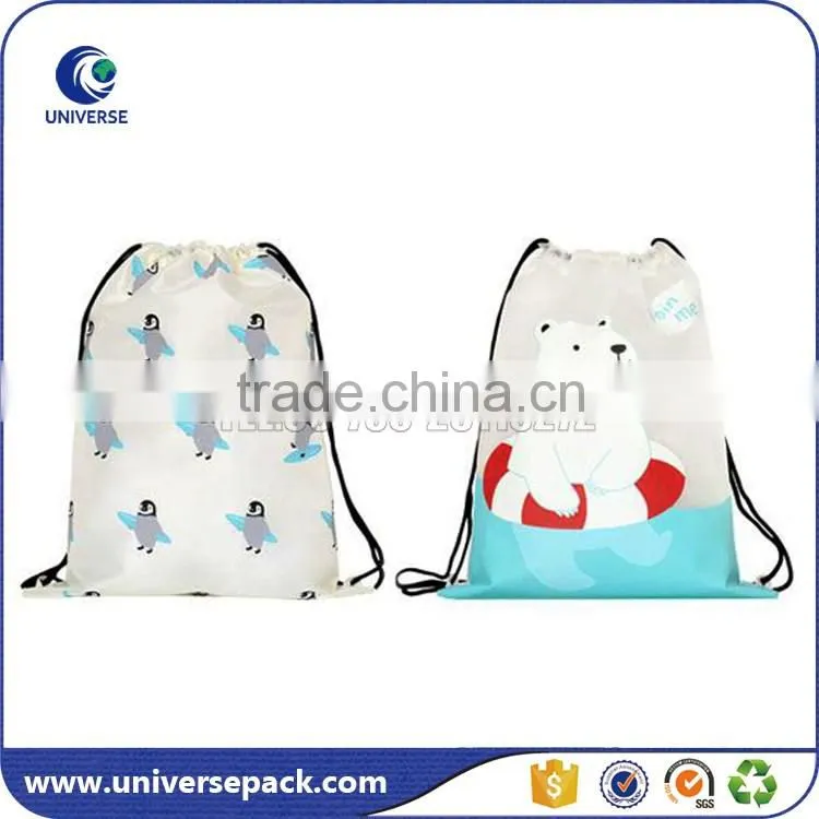 Recyclable custom logo drawstring backpack bag