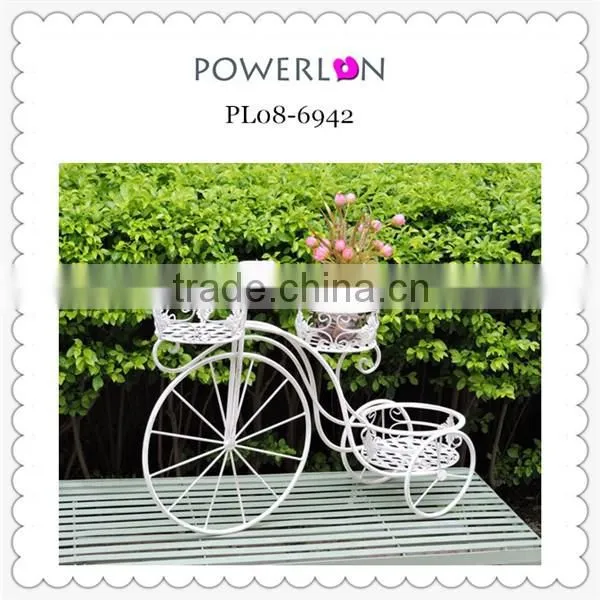 Best Selling White Bicycle Iron Flower Pot Stand