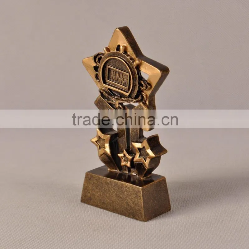 Starry shape trophy cup track for recording resin souvenir