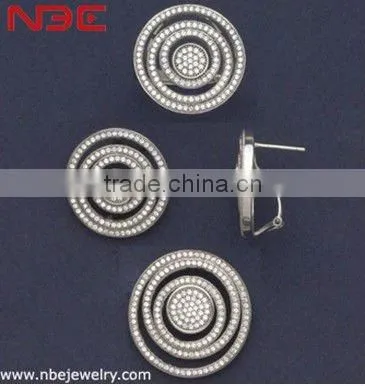 Italy design silver jewelry set, micro pave setting, AAA grade cz, high quality rhodium plated,silver ring, earings, and pendant