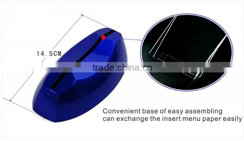 Plastic Acrylic Led Light Flashing Table Tent Card Holder ,Flashing shining Display Holder For Wine Bar Party