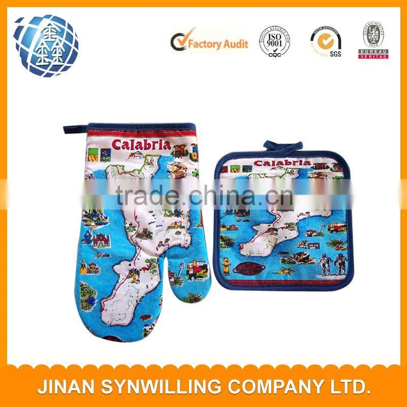 Kitchen use heat resistant kitchen cooking gloves with cotton filling