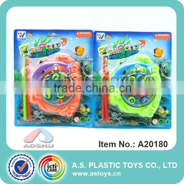 2 colors wind up plastic toy fishing game
