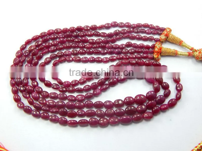 Dyed Ruby Oval Beads Loose Beads Calibrated Necklace