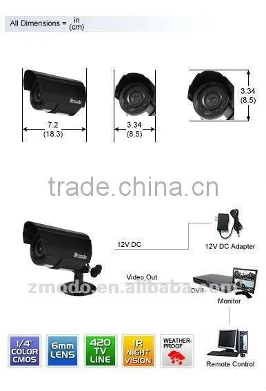 Zmodo 8CH DVR Outdoor IR CCTV Camera System