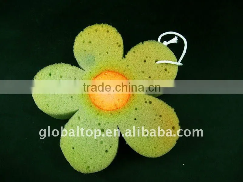 flower sponge bath set