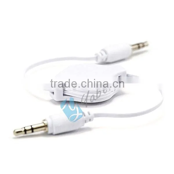 Male To Male 3.5mm Stereo Wire Retractable AUX Cable