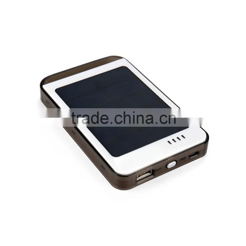 most popular built-in battery 6000mah portable solar charger power bank, solar cell phone charger