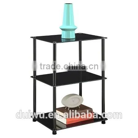 Foshan hot sale living room 3 tiers modern glass hotel side table