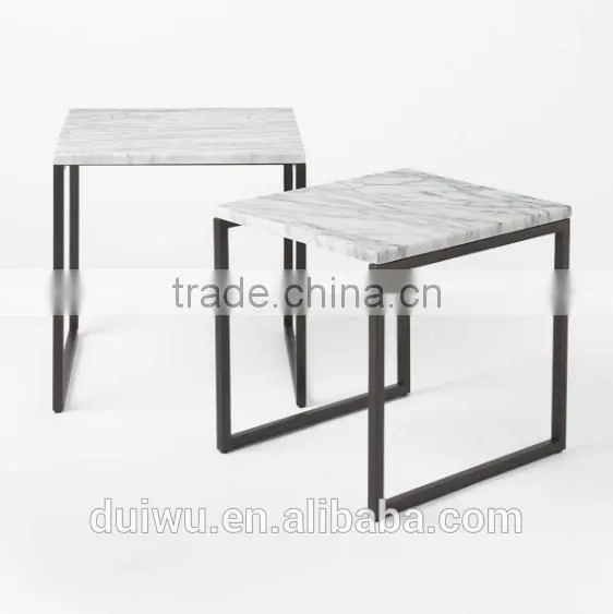 Foshan shunde factory home metal furniture small marble beside table